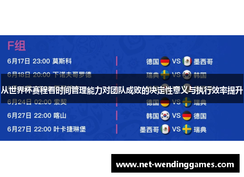 从世界杯赛程看时间管理能力对团队成败的决定性意义与执行效率提升